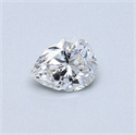 Natural Diamond 0.30 Carats, Pear with  Cut, D Color, SI2 Clarity and Certified by GIA