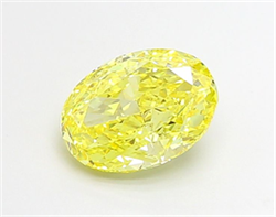 Picture of Lab Grown Diamond 2.00 Carats, Oval with  Cut, Fancy Vivid Yellow Color, VVS2 Clarity and Certified by IGI