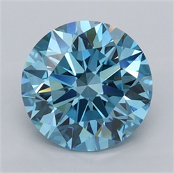 Picture of Lab Grown Diamond 2.01 Carats, Round with Ideal Cut, Fancy Vivid Blue Color, VVS1 Clarity and Certified by IGI