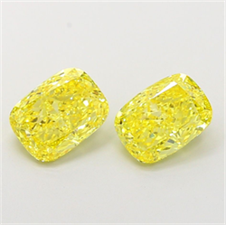 Picture of Lab Grown Diamond 2.07 Carats, CUSHION MODIFIED with  Cut, Fancy Vivid Yellow Color, VS1 Clarity and Certified by IGI