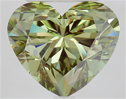 Picture of Lab Grown Diamond 4.70 Carats, Heart with  Cut, Fancy Vivid Green Color, VS1 Clarity and Certified by IGI