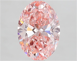 Picture of Lab Grown Diamond 2.59 Carats, Oval with  Cut, Fancy Vivid Pink Color, VVS2 Clarity and Certified by IGI