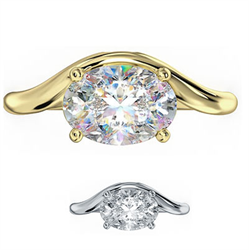 Picture of 4200-Solitaire engagement ring with curved band for all Shapes & carats