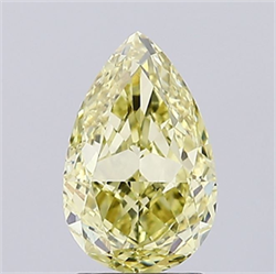 Picture of Lab Grown Diamond 2.09 Carats, Pear with  Cut, Fancy Intense Yellow Color, VVS2 Clarity and Certified by IGI