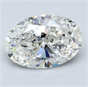 Natural Diamond 3.54 Carats, Oval with  Cut, H Color, VS1 Clarity and Certified by GIA