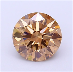 Picture of Lab Grown Diamond 1.51 Carats, Round with Ideal Cut, Fancy Brown Color, VVS2 Clarity and Certified by IGI