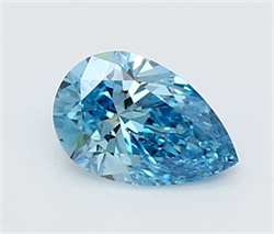 Picture of Lab Grown Diamond 1.25 Carats, Pear with  Cut, Fancy Vivid Blue Color, VVS2 Clarity and Certified by IGI