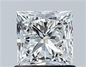 Natural Diamond 1.00 Carats, Princess with  Cut, G Color, VS1 Clarity and Certified by GIA