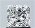 Natural Diamond 1.00 Carats, Princess with  Cut, H Color, VS2 Clarity and Certified by GIA