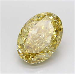 Picture of Lab Grown Diamond 2.11 Carats, Oval with  Cut, Fancy Yellow Color, VS1 Clarity and Certified by IGI