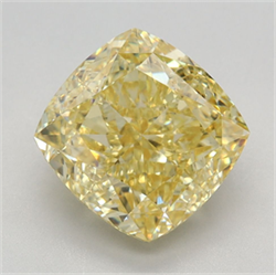 Picture of Lab Grown Diamond 3.54 Carats, CUSHION MODIFIED with  Cut, Fancy Vivid Yellow Color, VS1 Clarity and Certified by IGI