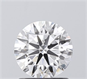 Lab Grown Diamond 1.02 Carats, Round with Ideal Cut, D Color, VVS2 Clarity and Certified by IGI