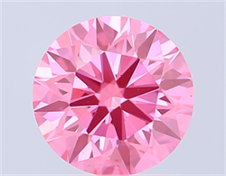 Picture of Lab Grown Diamond 1.52 Carats, Round with Ideal Cut, Fancy Vivid Pink Color, VS1 Clarity and Certified by IGI