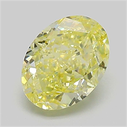 Picture of Lab Grown Diamond 1.56 Carats, Oval with  Cut, Fancy Intense Yellow Color, VS1 Clarity and Certified by IGI