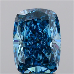 Picture of Lab Grown Diamond 2.04 Carats, Cushion with  Cut, Fancy Vivid Blue Color, VS2 Clarity and Certified by IGI