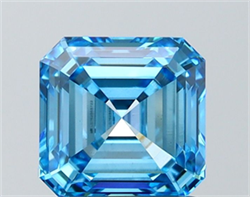Picture of Lab Grown Diamond 2.01 Carats, Asscher with  Cut, Fancy Vivid Blue Color, VS1 Clarity and Certified by IGI