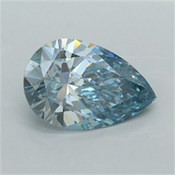 Picture of Lab Grown Diamond 1.52 Carats, Pear with  Cut, Fancy Vivid Blue Color, VVS2 Clarity and Certified by IGI