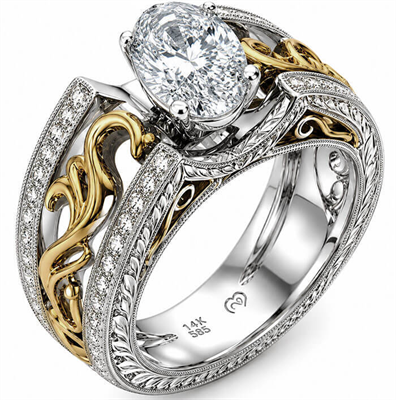 Exclusivo anillo de compromiso réplica de estilo Vintage