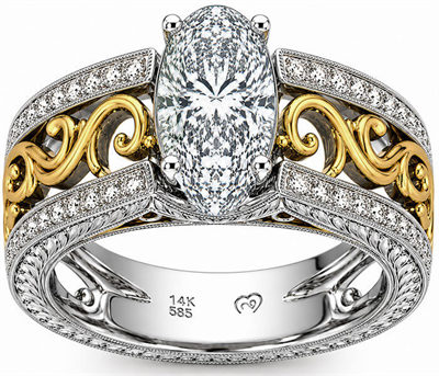 Exclusivo anillo de compromiso réplica de estilo Vintage