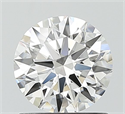 Lab Grown Diamond 1.02 Carats, Round with Ideal Cut, D Color, VVS2 Clarity and Certified by IGI