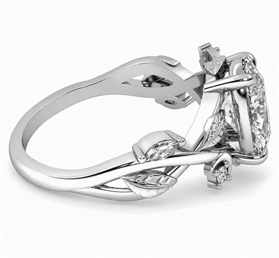 Art Nouveau Leaf Motif  Vintage engagement ring