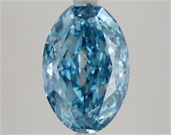 Picture of Lab Grown Diamond 3.58 Carats, Oval with  Cut, Fancy Vivid Blue Color, VS2 Clarity and Certified by IGI