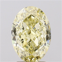 Picture of Lab Grown Diamond 2.54 Carats, Oval with  Cut, Fancy Yellow Color, VS1 Clarity and Certified by IGI