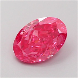 Picture of Lab Grown Diamond 1.35 Carats, Oval with  Cut, Fancy Vivid Pink Color, VS2 Clarity and Certified by IGI