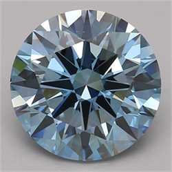 Picture of Lab Grown Diamond 4.79 Carats, Round with Ideal Cut, Fancy Vivid Blue Color, VVS1 Clarity and Certified by IGI