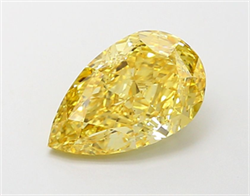 Picture of Lab Grown Diamond 2.40 Carats, Pear with  Cut, Fancy Intense Yellow Color, VS2 Clarity and Certified by IGI