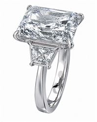 Picture of 3.00 carat Radiant and 0.76CTW Trapezoids sides engagement ring