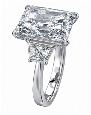 0.76CTW Lab Trapezoids sides engagement ring settings