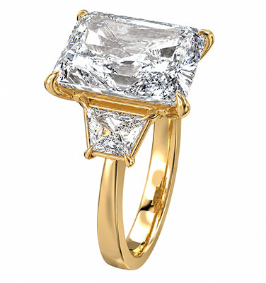 0.76CTW Lab Trapezoids sides engagement ring settings