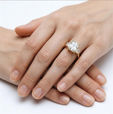 0.76CTW Lab Trapezoids sides engagement ring settings
