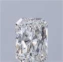 Natural Diamond 0.50 Carats, Radiant with  Cut, D Color, VVS1 Clarity and Certified by GIA