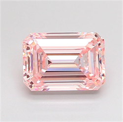 Picture of Lab Grown Diamond 1.90 Carats, Emerald with  Cut, Fancy Intense Pink Color, VVS1 Clarity and Certified by IGI