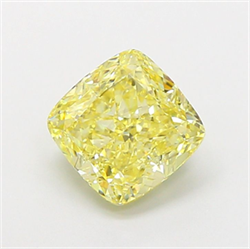 Picture of Lab Grown Diamond 2.09 Carats, CUSHION MODIFIED with  Cut, Fancy Yellow Color, VS1 Clarity and Certified by IGI