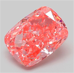 Picture of Lab Grown Diamond 3.18 Carats, CUSHION MODIFIED with  Cut, Fancy Vivid Pink Color, VVS2 Clarity and Certified by IGI