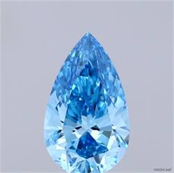 Picture of Lab Grown Diamond 1.55 Carats, Pear with  Cut, Fancy Vivid Blue Color, VS1 Clarity and Certified by IGI
