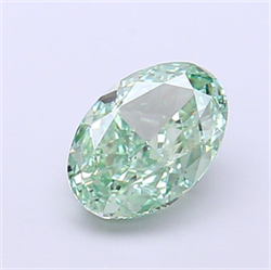 Picture of Lab Grown Diamond 1.52 Carats, Oval with  Cut, Fancy Vivid Green Color, VVS2 Clarity and Certified by IGI