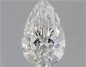 Natural Diamond 0.57 Carats, Pear with  Cut, F Color, VS2 Clarity and Certified by GIA