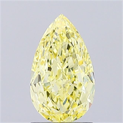 Picture of Lab Grown Diamond 1.25 Carats, Pear with  Cut, Fancy Intense Yellow Color, VS1 Clarity and Certified by IGI