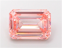 Picture of Lab Grown Diamond 9.00 Carats, Emerald with  Cut, Fancy Intense Pink Color, VS2 Clarity and Certified by IGI