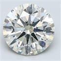 Natural Diamond 3.51 Carats, Round with Excellent Cut, L Color, SI2 Clarity and Certified by GIA