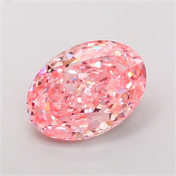 Picture of Lab Grown Diamond 2.78 Carats, Oval with  Cut, Fancy Vivid Pink Color, VVS2 Clarity and Certified by IGI