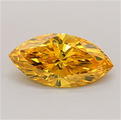 Picture of Lab Grown Diamond 1.50 Carats, Marquise with  Cut, Fancy Vivid Yellow Color, VVS2 Clarity and Certified by IGI