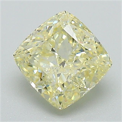 Picture of Lab Grown Diamond 1.34 Carats, CUSHION MODIFIED with  Cut, Fancy Light Yellow Color, VS1 Clarity and Certified by IGI