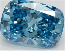 Picture of Lab Grown Diamond 2.01 Carats, Cushion with  Cut, Fancy Vivid Blue Color, VS2 Clarity and Certified by IGI