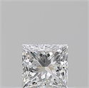 Natural Diamond 0.50 Carats, Princess with  Cut, F Color, VVS2 Clarity and Certified by GIA