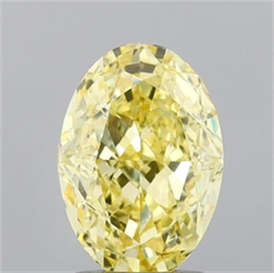 Picture of Lab Grown Diamond 2.22 Carats, Oval with  Cut, Fancy Yellow Color, VS2 Clarity and Certified by IGI